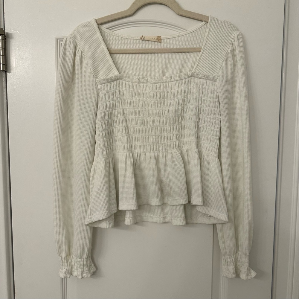 Altar’d State Smocked Peplum Top
